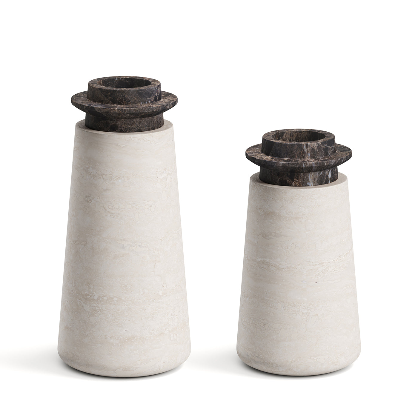 Tivoli Small Vase in travertine and marble by Ivan Colominas - Alternative view 1