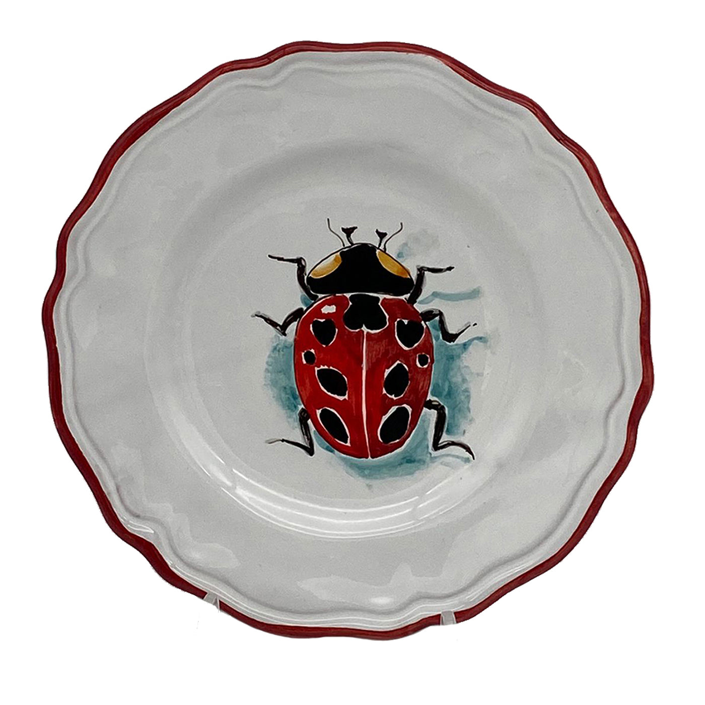 Insetti Red Dinner Plate - Main view