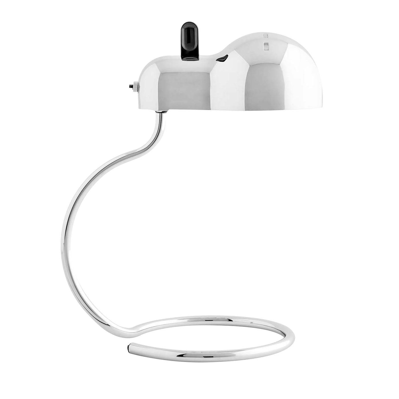Lámpara de mesa MiniTopo Chrome diseñada por Joe Colombo - Vista principal