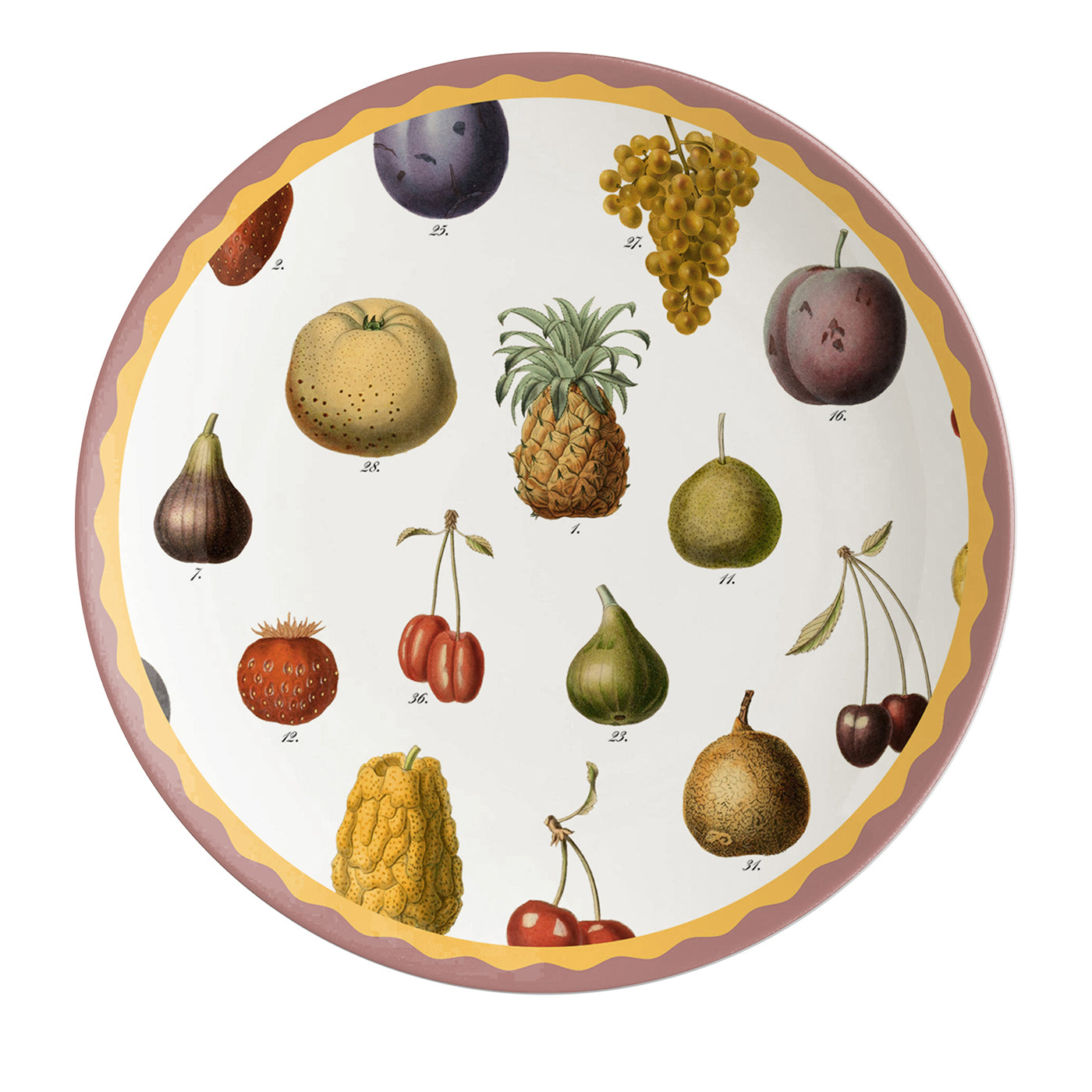 Cabinet De Curiosités Satz von 2 Porzellan Dessertteller mit Früchten - Hauptansicht