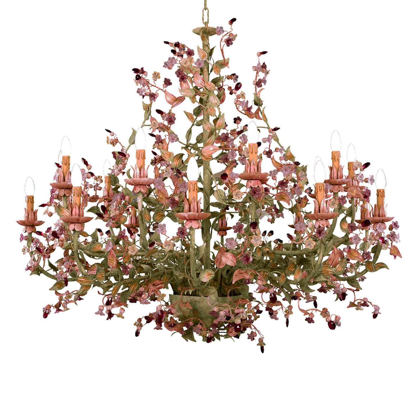 261 Lustre polychrome floral à 24 lumières - Vue principale