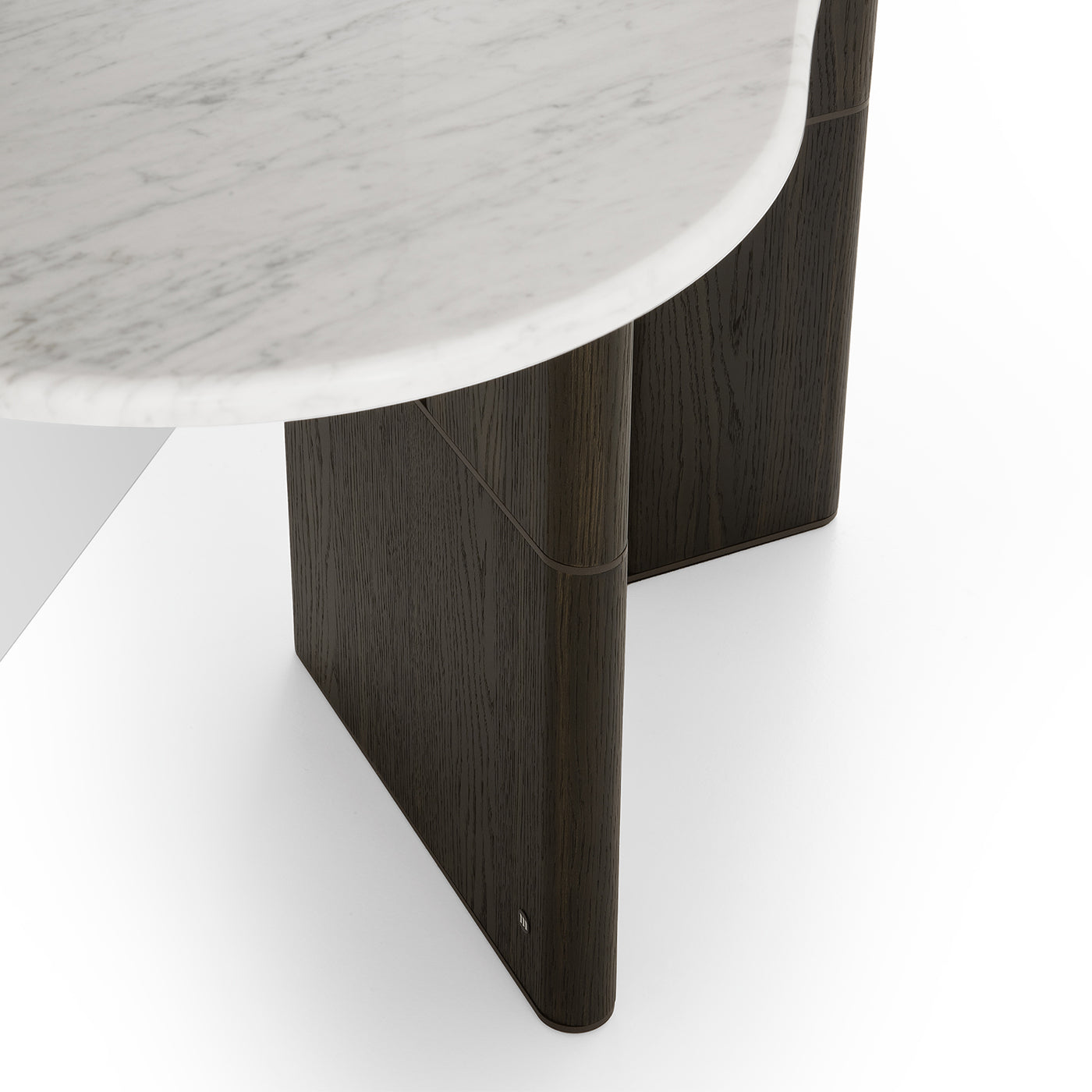 Table console Tetris avec plateau en marbre et pieds en bois de chêne lagunaire - Vue alternative 4