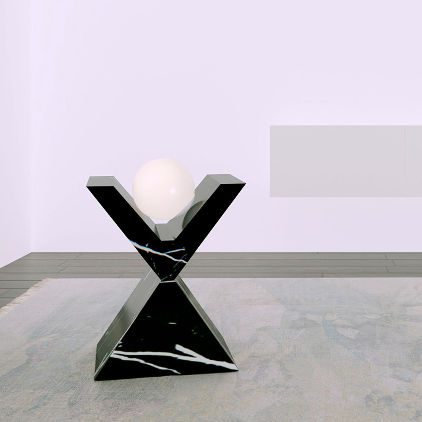 X-Shaped Luminous Marquinia Sculpture - Alternative view 5