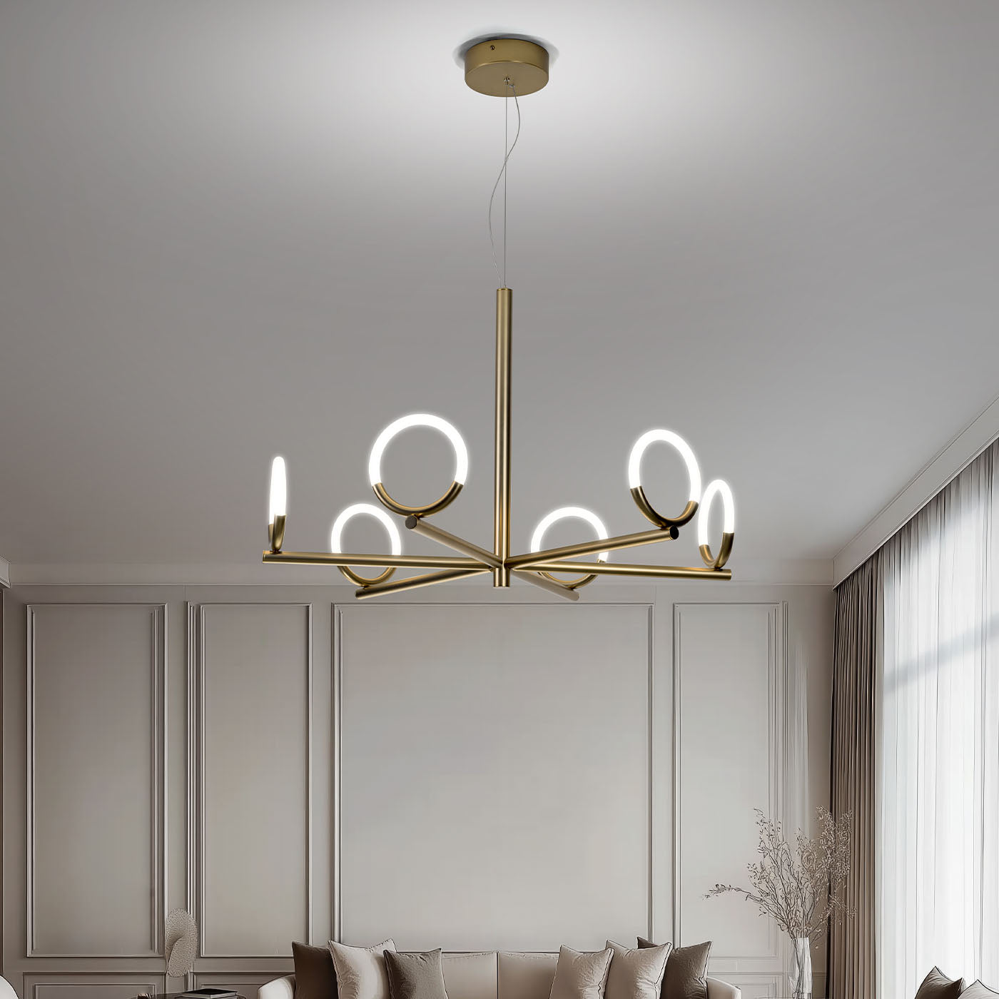 Loop Bronze Matte Metal Chandelier - Alternative view 4