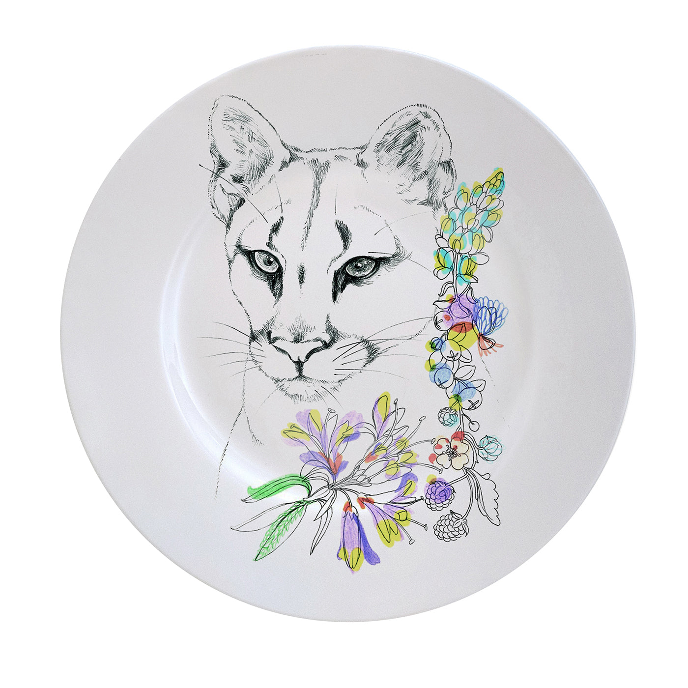 An Ode To The Woods Mountain Lion Dinner Plate - Main view