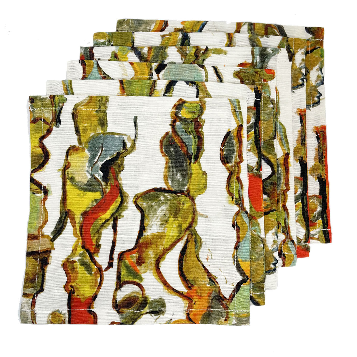 Stromboli Set de 6 serviettes de table en coton lin  - Vue principale
