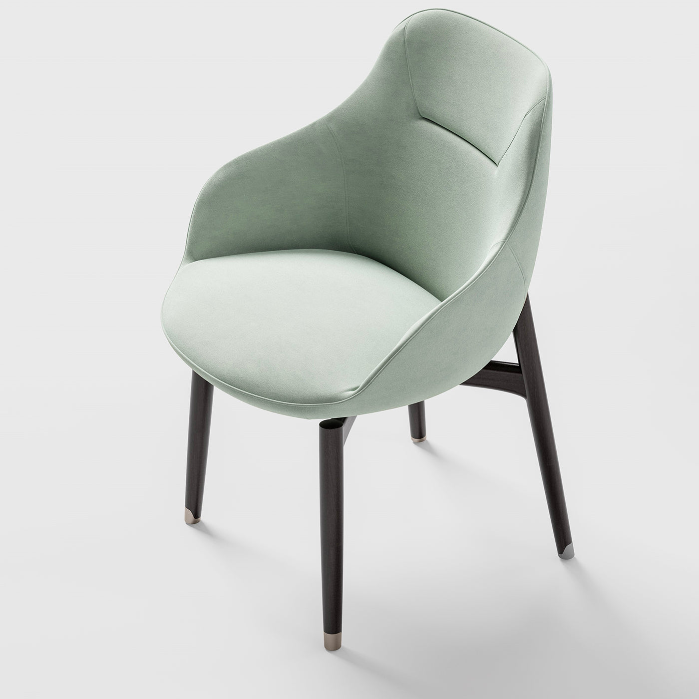 Stuhl aus hellgrünem Samtstoff - Alternative Ansicht 1