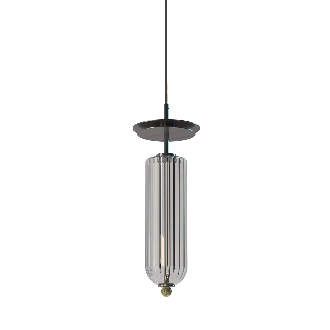 Dom Black Brass And Glass Pendant Lamp - Vista principal