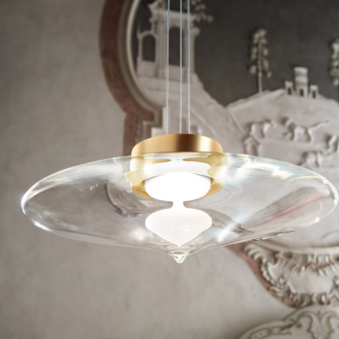 Desideria Burnished and Transparent Pendant Lamp - Alternative view 1