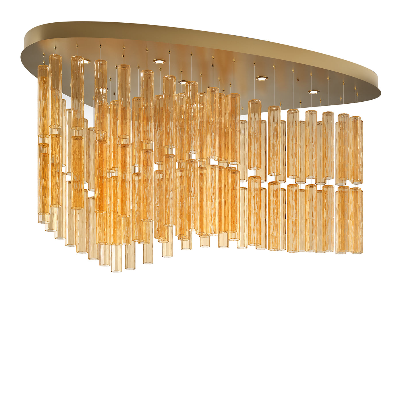 Amber Glass With Bronze Finish Structure Chandelier - Main view