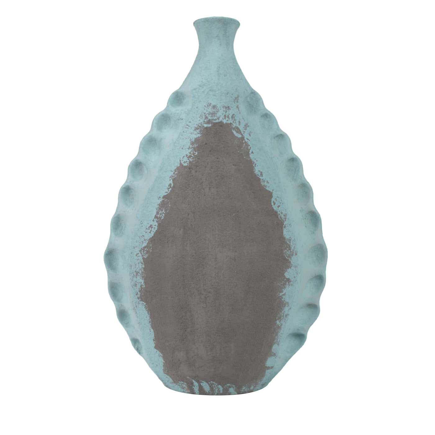 Almond-Shaped Azure & Gray Vase 20 by Mascia Meccani - Main view