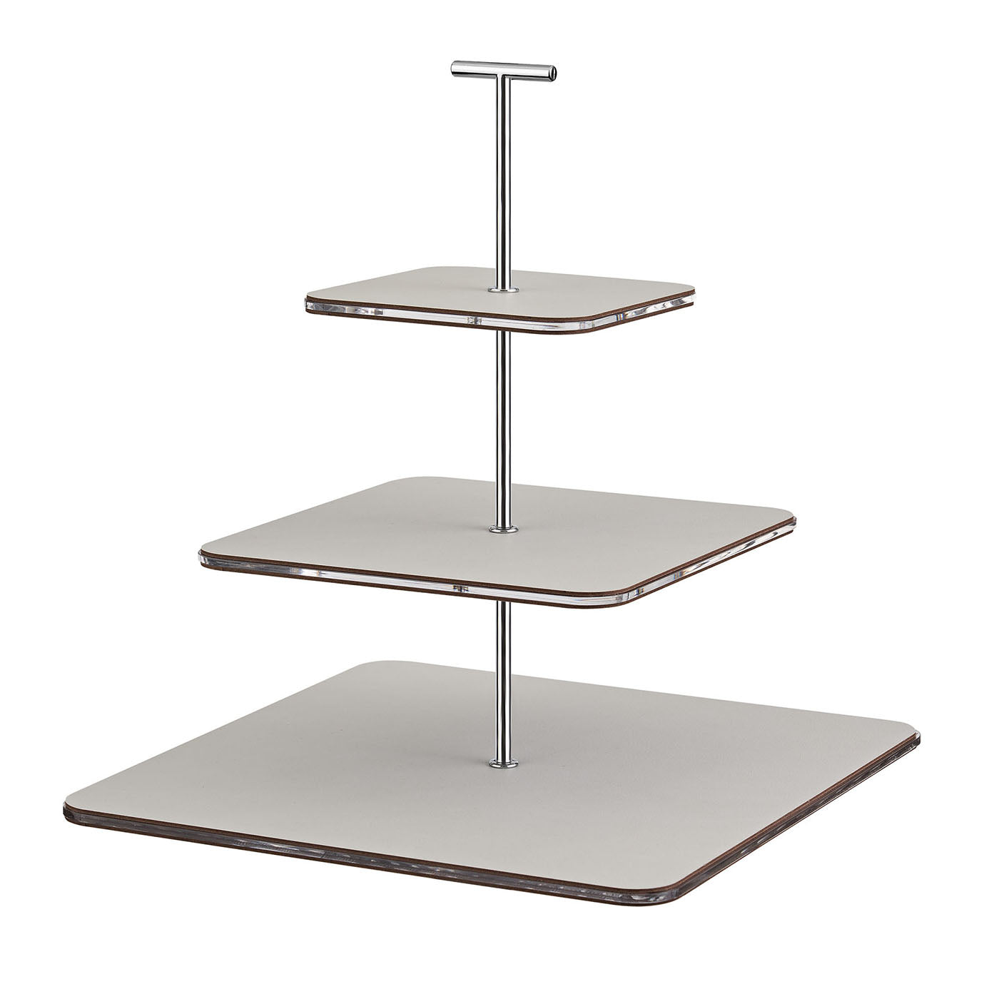 Oyster Leather and Clad Serving Stand - Main view