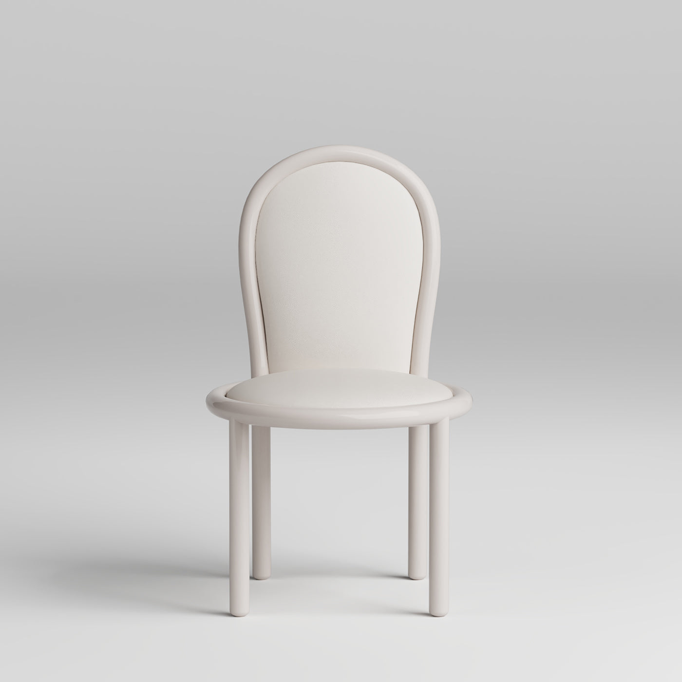 Silla de comedor Masa Soul de piel blanca y madera de Tortora brillante - Vista alternativa 1