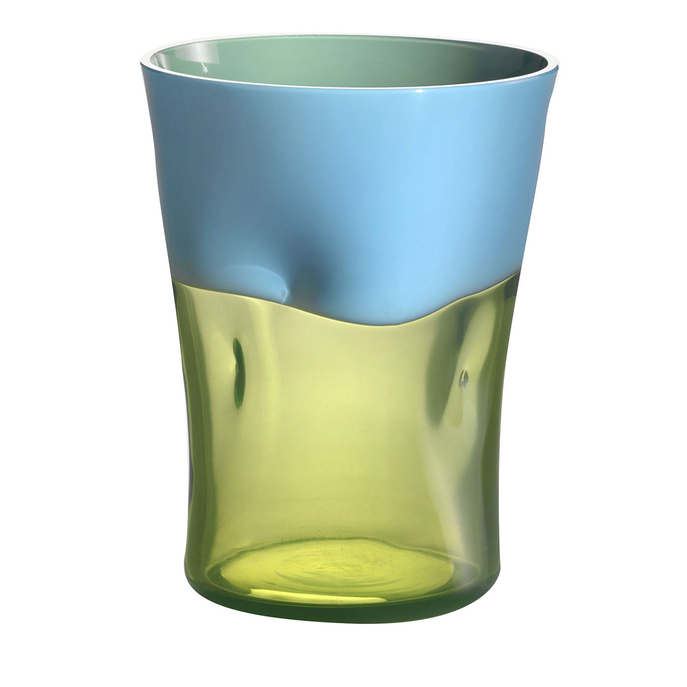 Vidrio azul claro y verde lima Dandy, de Stefano Marcato - Vista principal