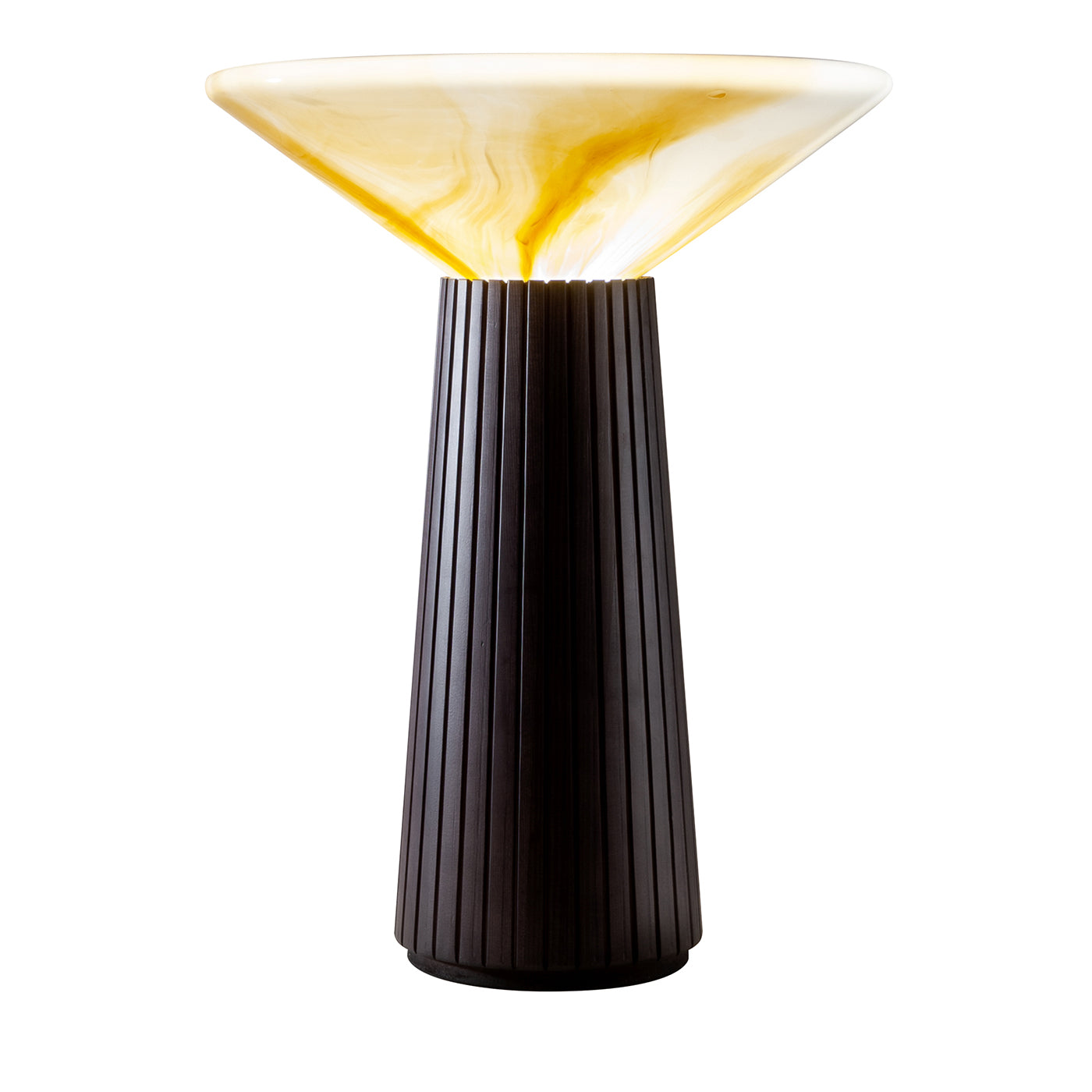 Cono da Tavolo Black Wood and Murano Glass Table Lamp - Main view