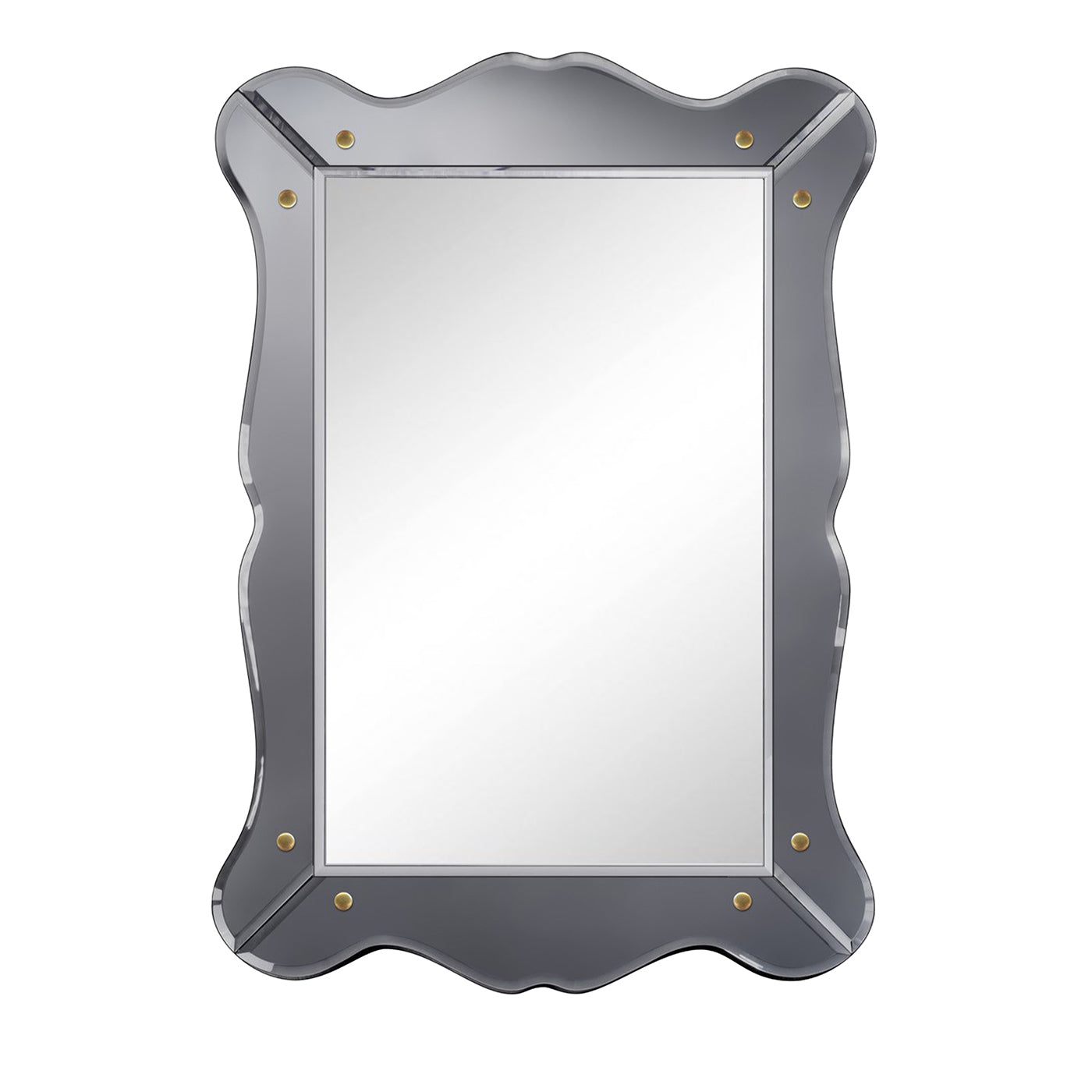 Vintage-Style Shaped Gray Glass Mirror  - Main view