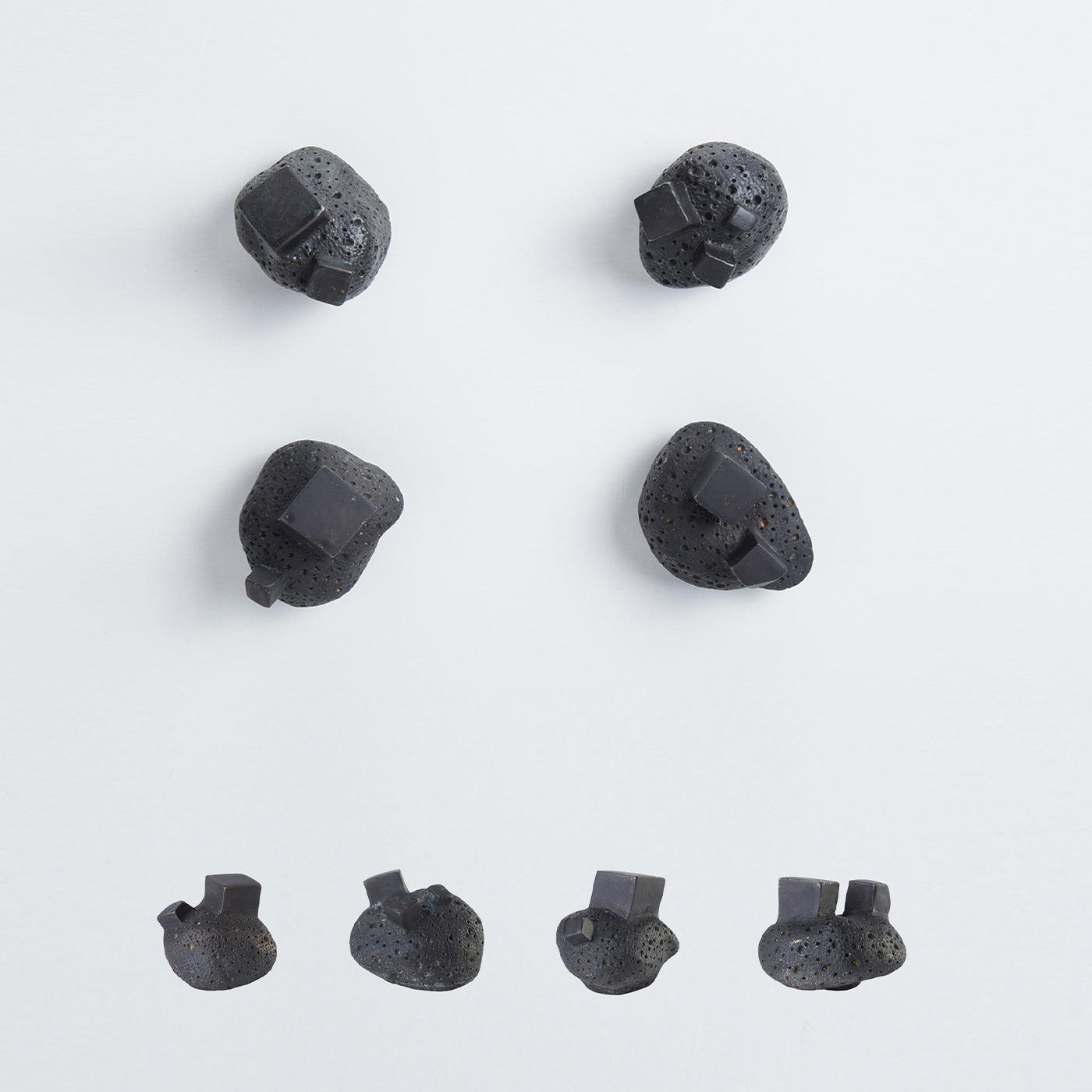 Pietra Set of 4 Black Door Knobs #4 by Nicole Valenti - Alternative view 1