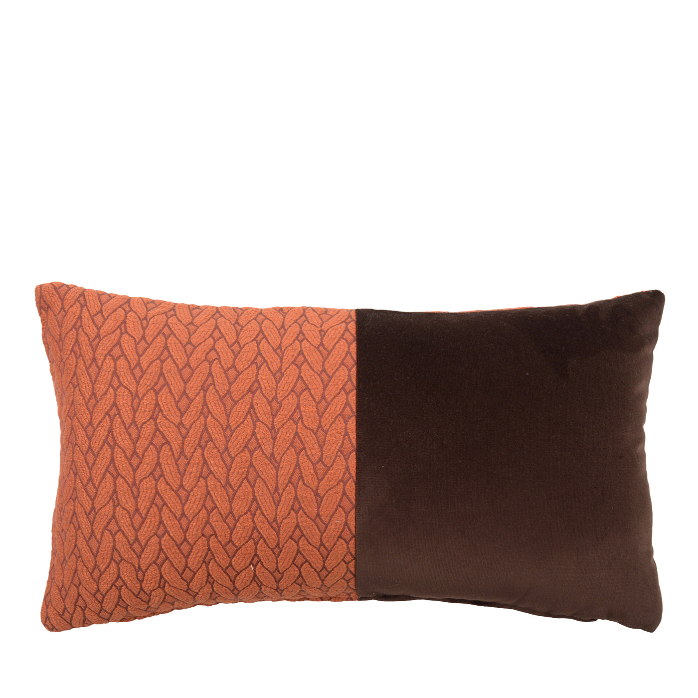 Bis jacquard fabric and cotton velvet recatngular cushion - Main view