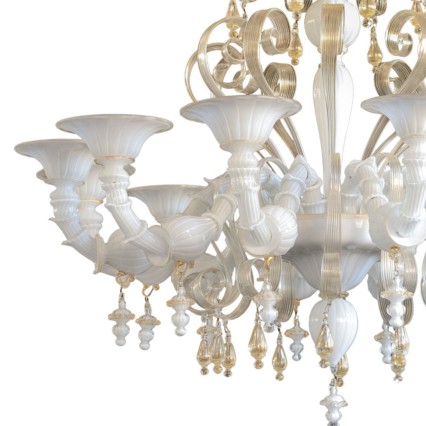 Malanie white glass chandelier - Alternative view 2