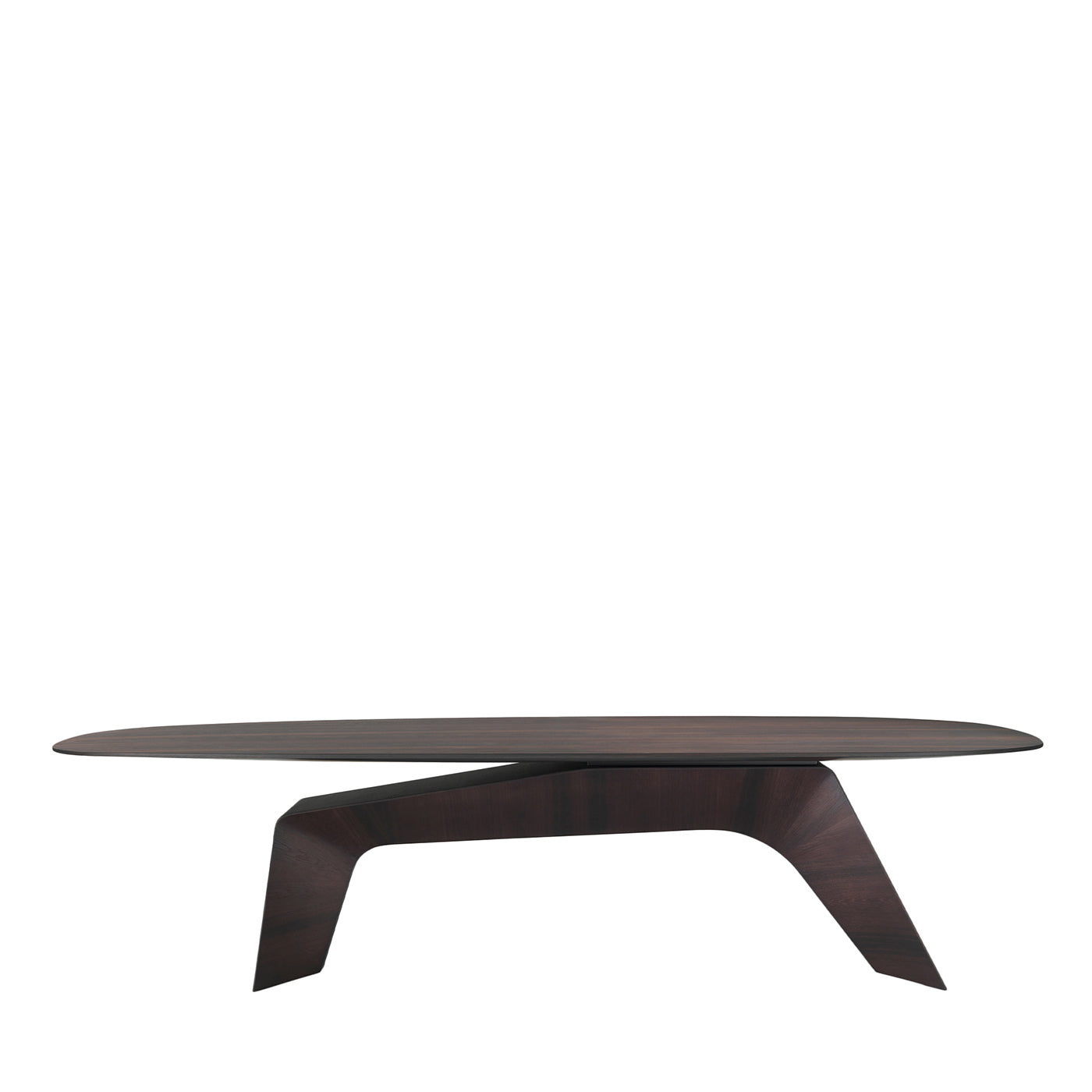 Kintai dark brown veneered wood dining table - Main view