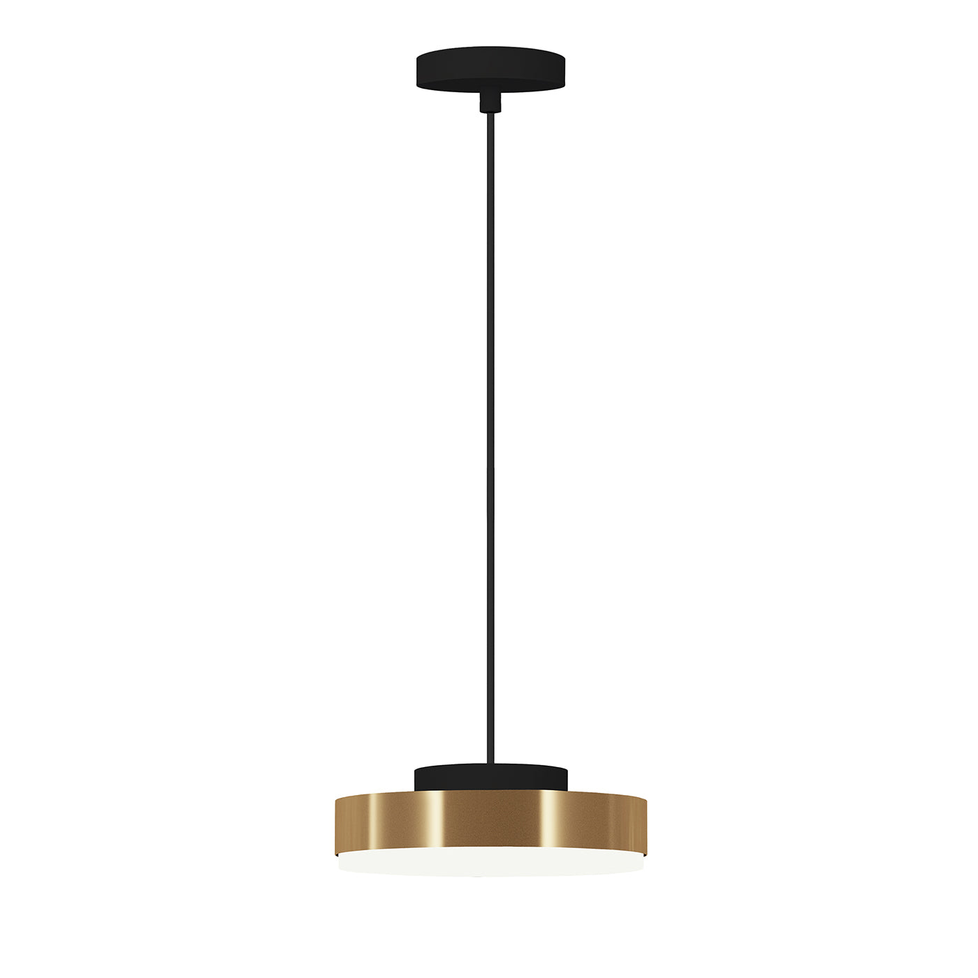 Discus SO Pequeña Lámpara Colgante de Latón y Negro por MKV Design - Vista principal