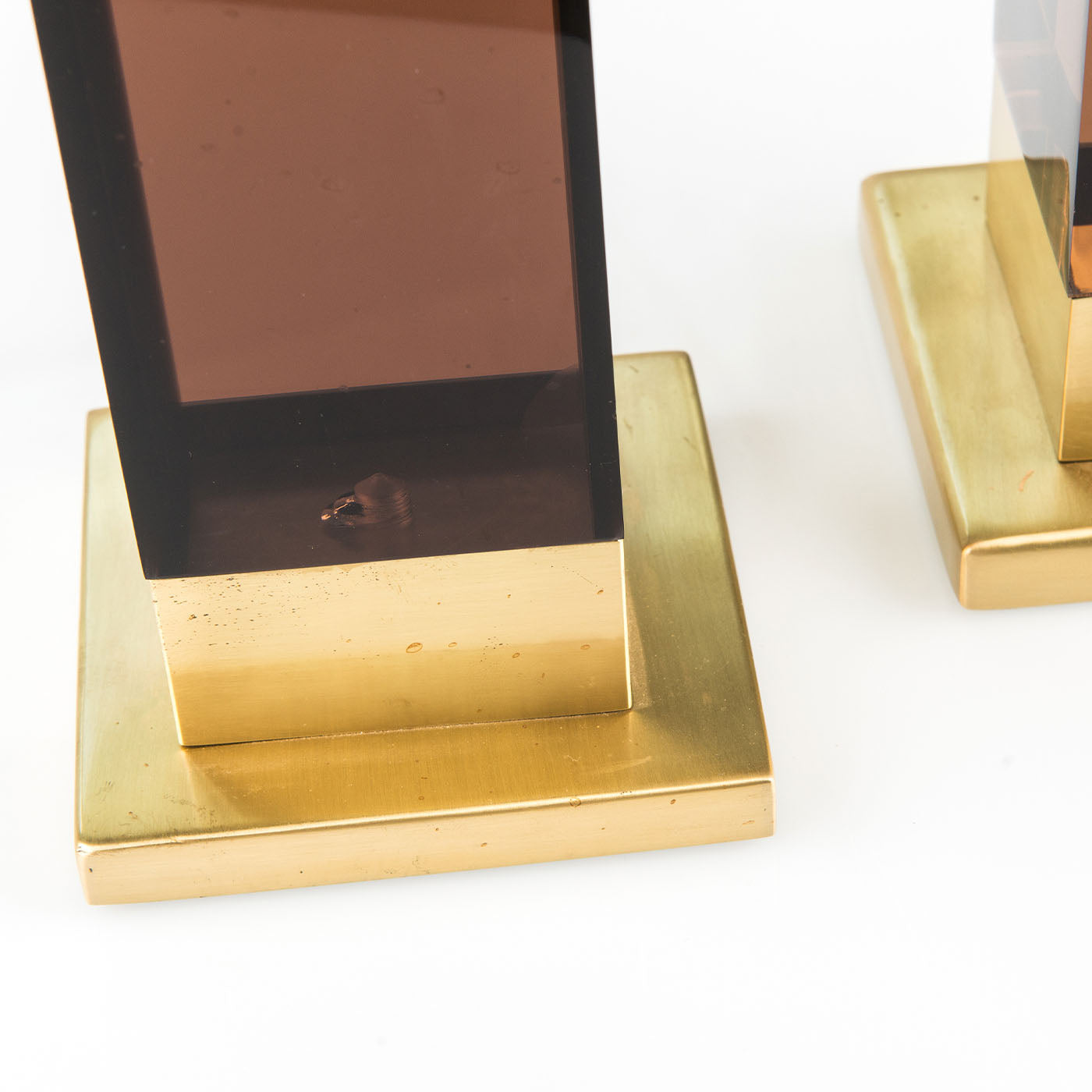 Spirit Fumè Brown Plex And Brass Candle Holder - Alternative view 2