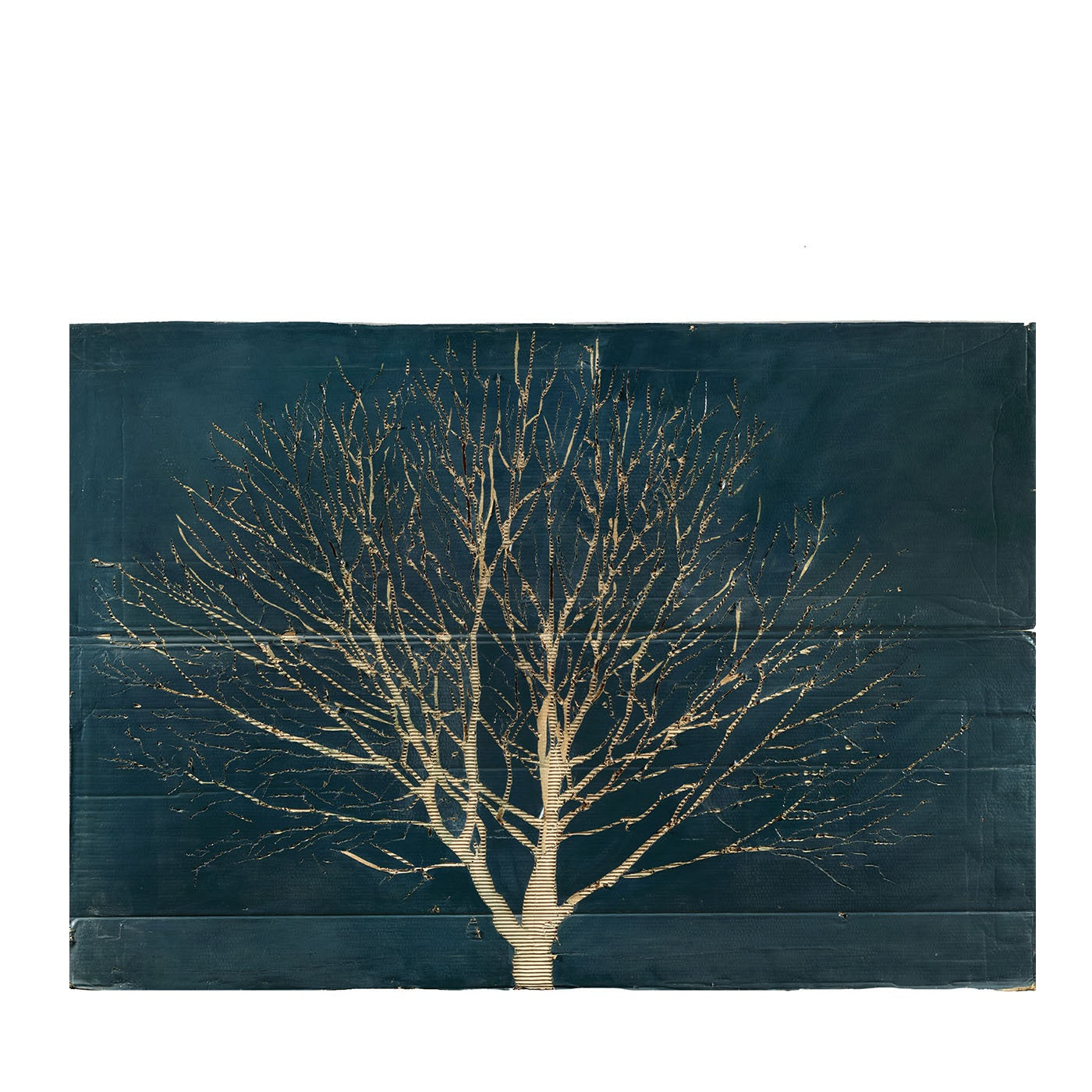 Petrolblauer Baum Schichtkartonplatte - Hauptansicht