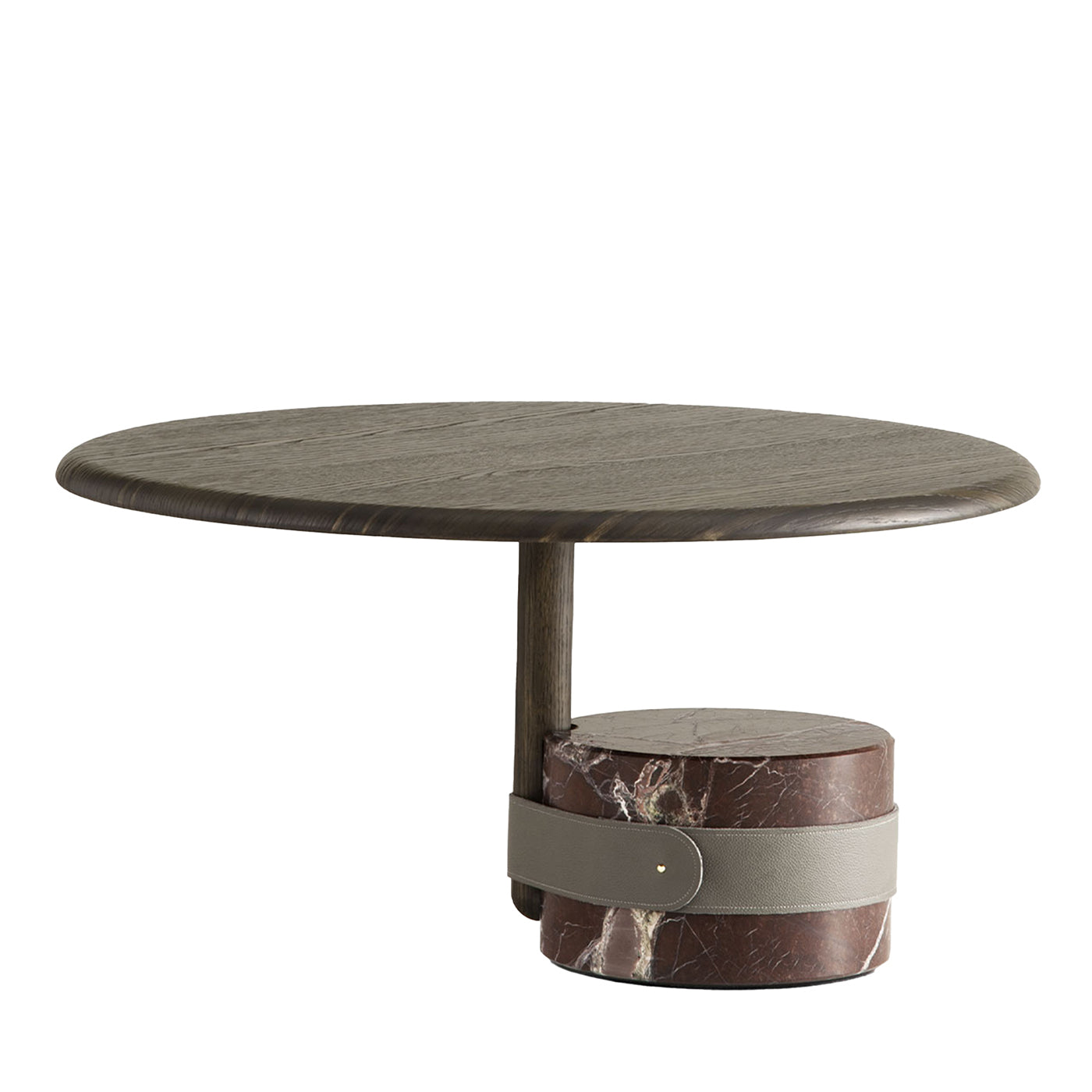 Petite table d'appoint Champignon avec base en marbre rouge Lepanto - Vue principale