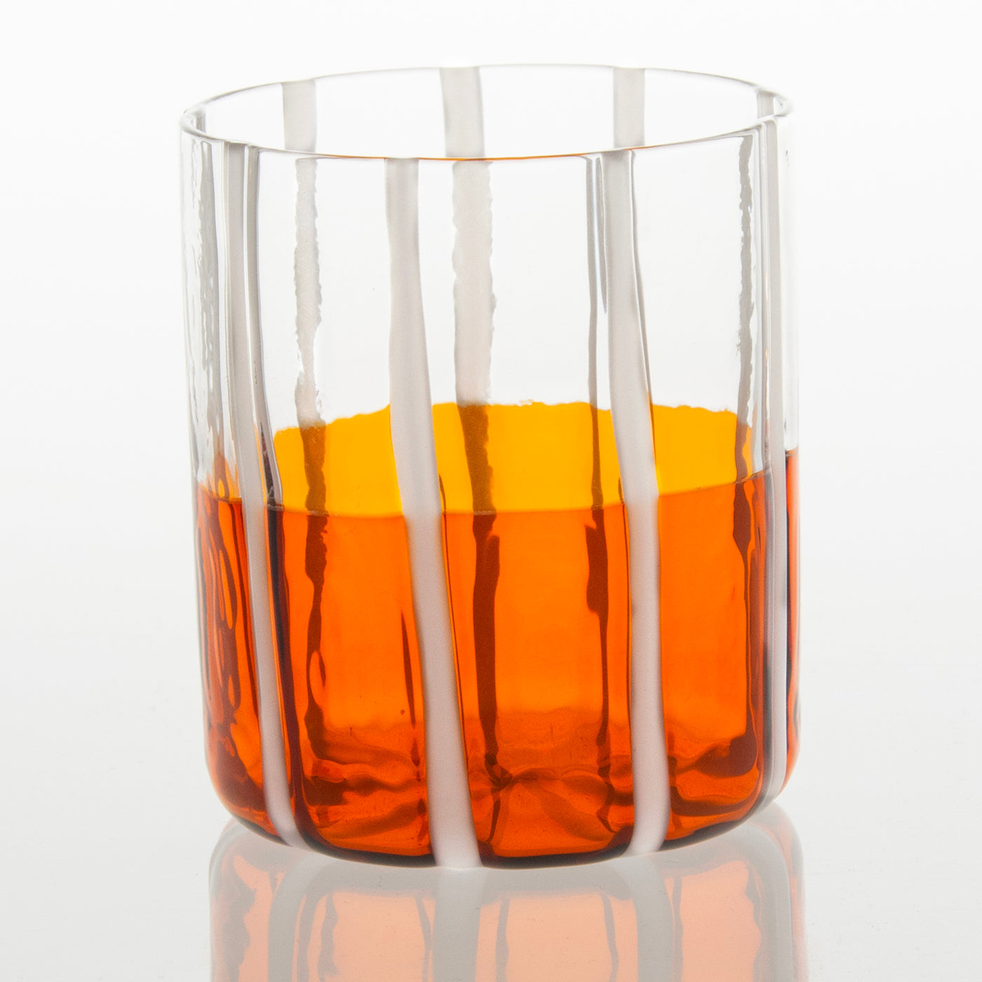 Bicchiere Arancione e trasparente Mezzo e Mezzo  - Vista alternativa 3