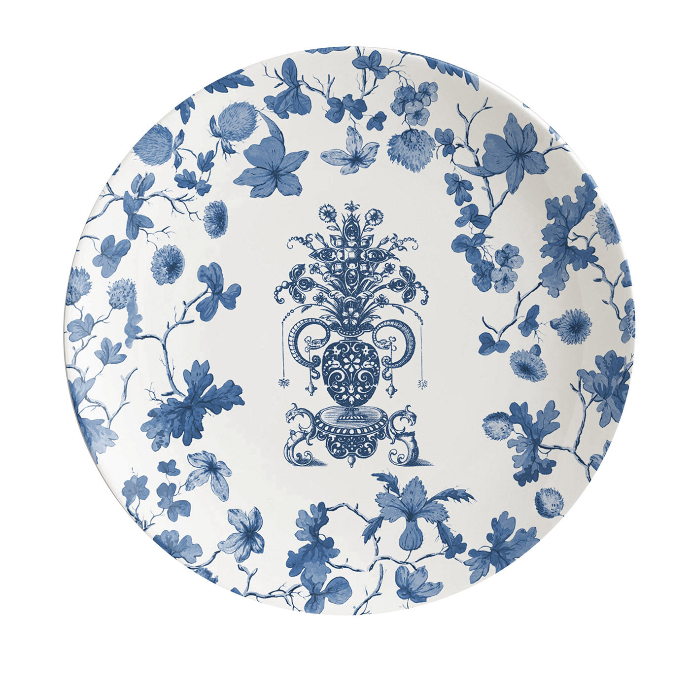 Jardin d'Eden Ensemble de 2 Assiettes à Pain en Porcelaine Avec Petit Vase Bleu #3 - Vue principale