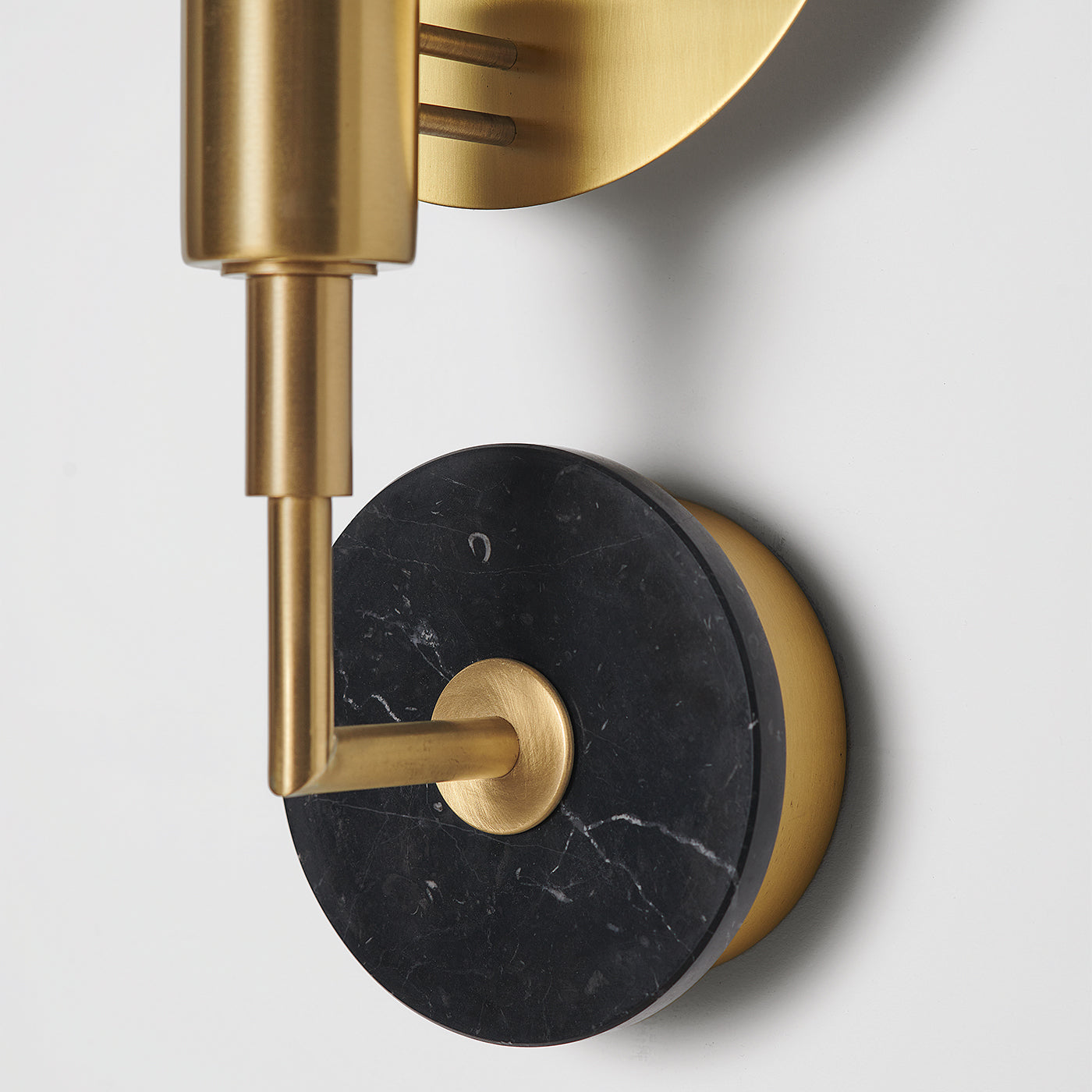 Essential Vanessa Satin Brass and Black Marquina Marble Wall Lamp - Alternative view 5