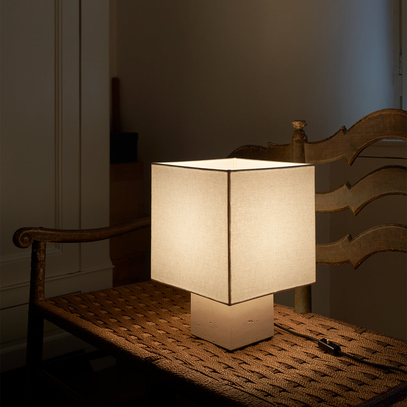 Roma Squared Small White Table Lamp - Alternative view 5