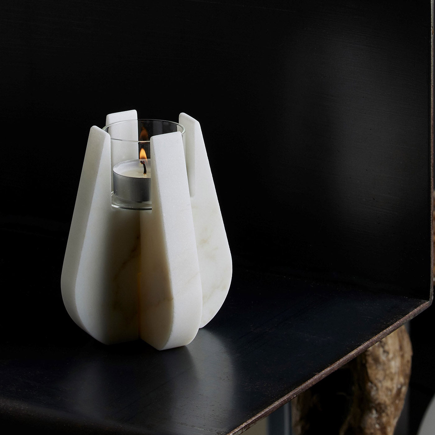 Drop White Carrara T-Light Candleholder #1 by Alessandra Grasso - Alternative view 3