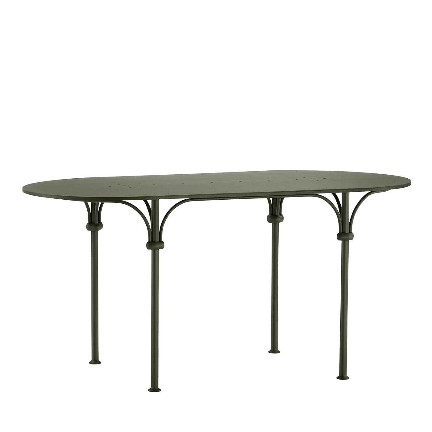 Tavolario Table ovale en fer forgé vert - Vue principale