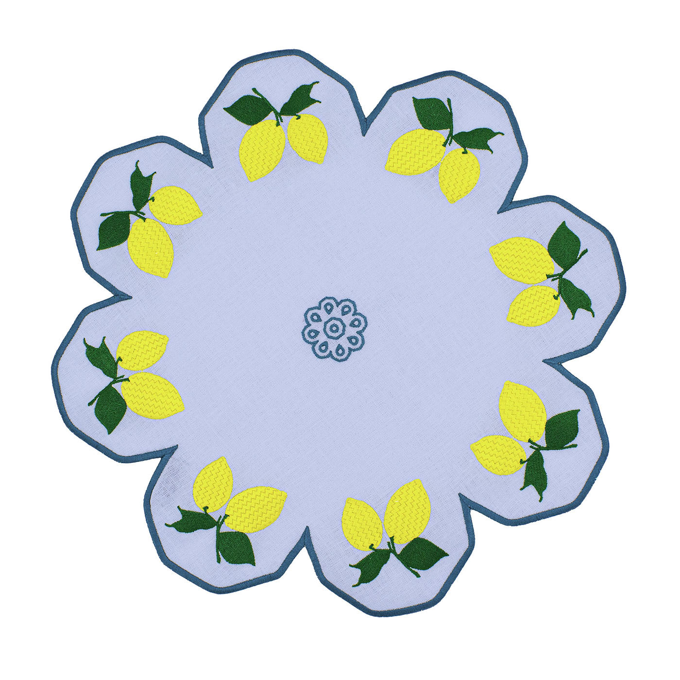 Limoni Multicolore Set of 2 Flower-Shaped Azure Service Placemats - Vue principale