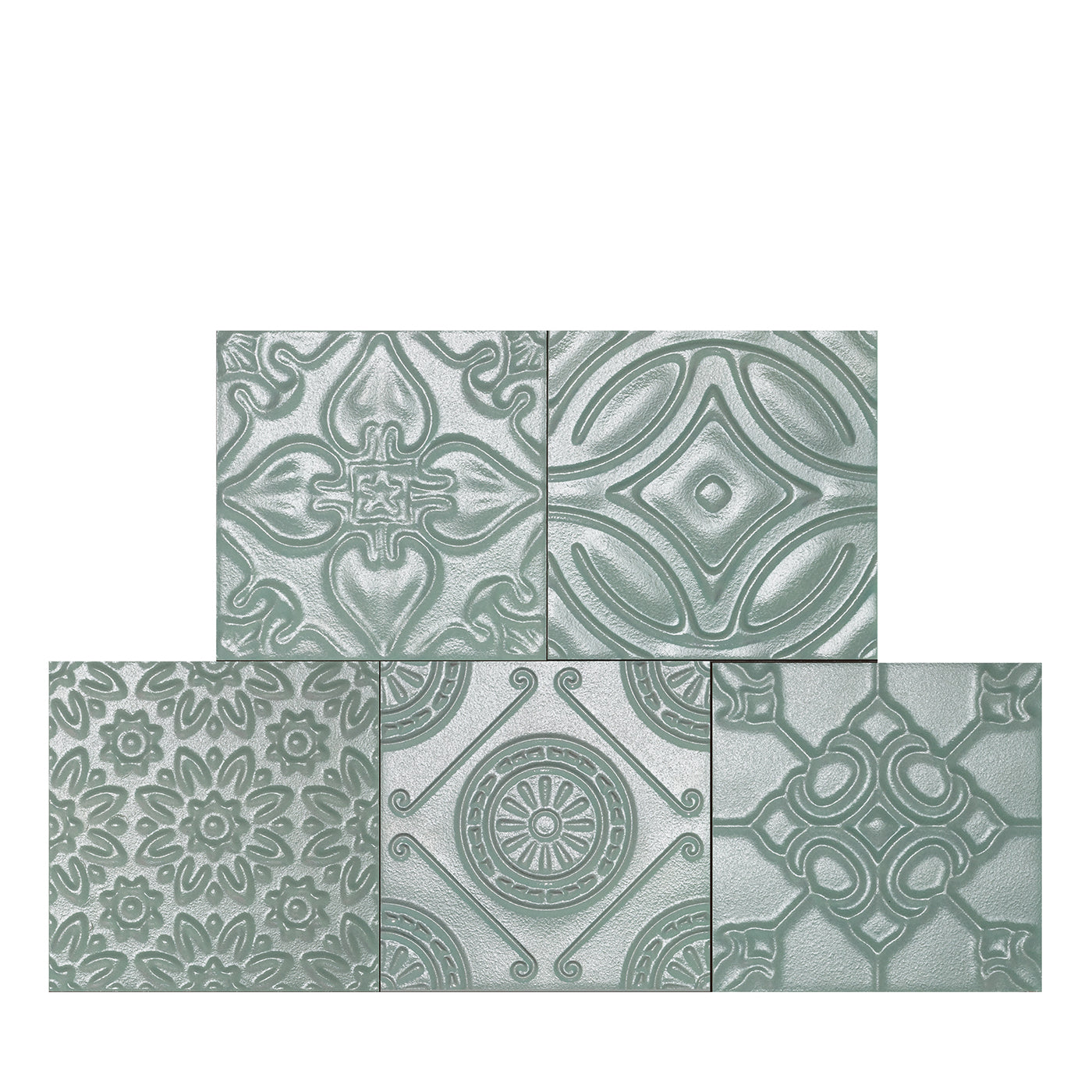 Mix Opale Sage-Green Set of 24 Square Tiles - Main view