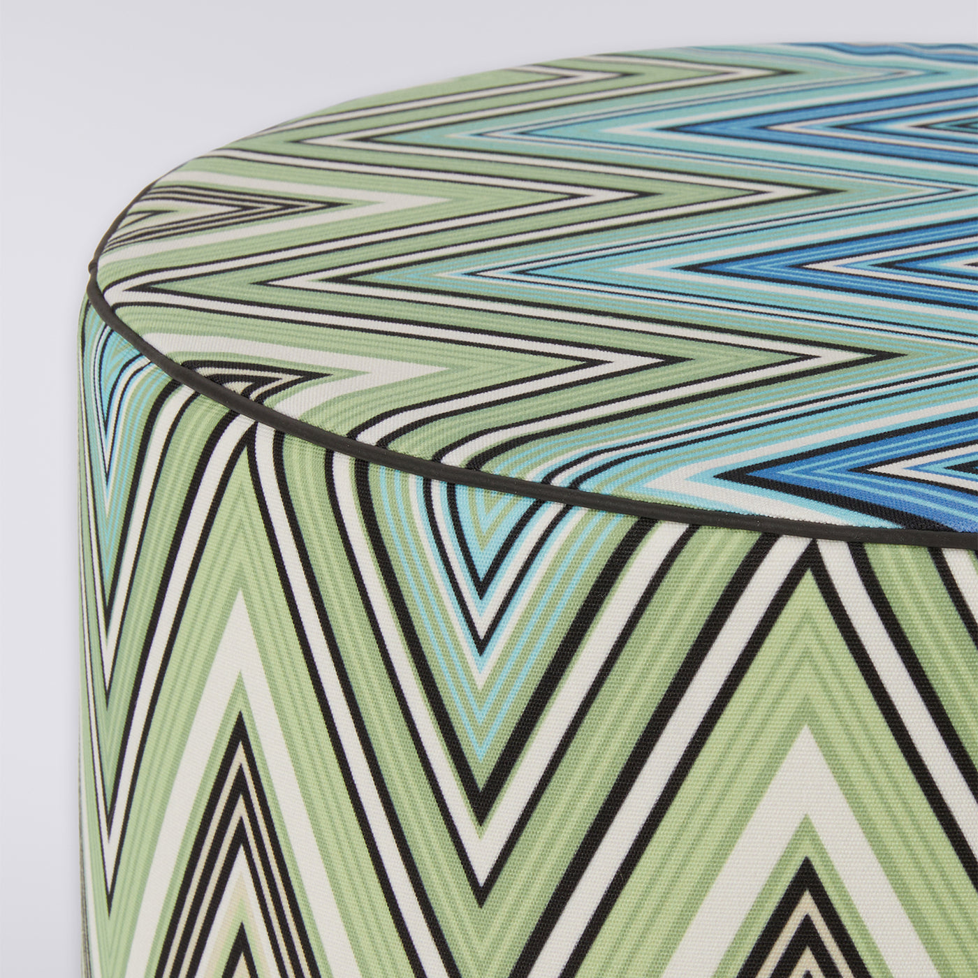 Kew Cylindrical Zigzag Pattern Outdoor Pouf #2 - Alternative view 1