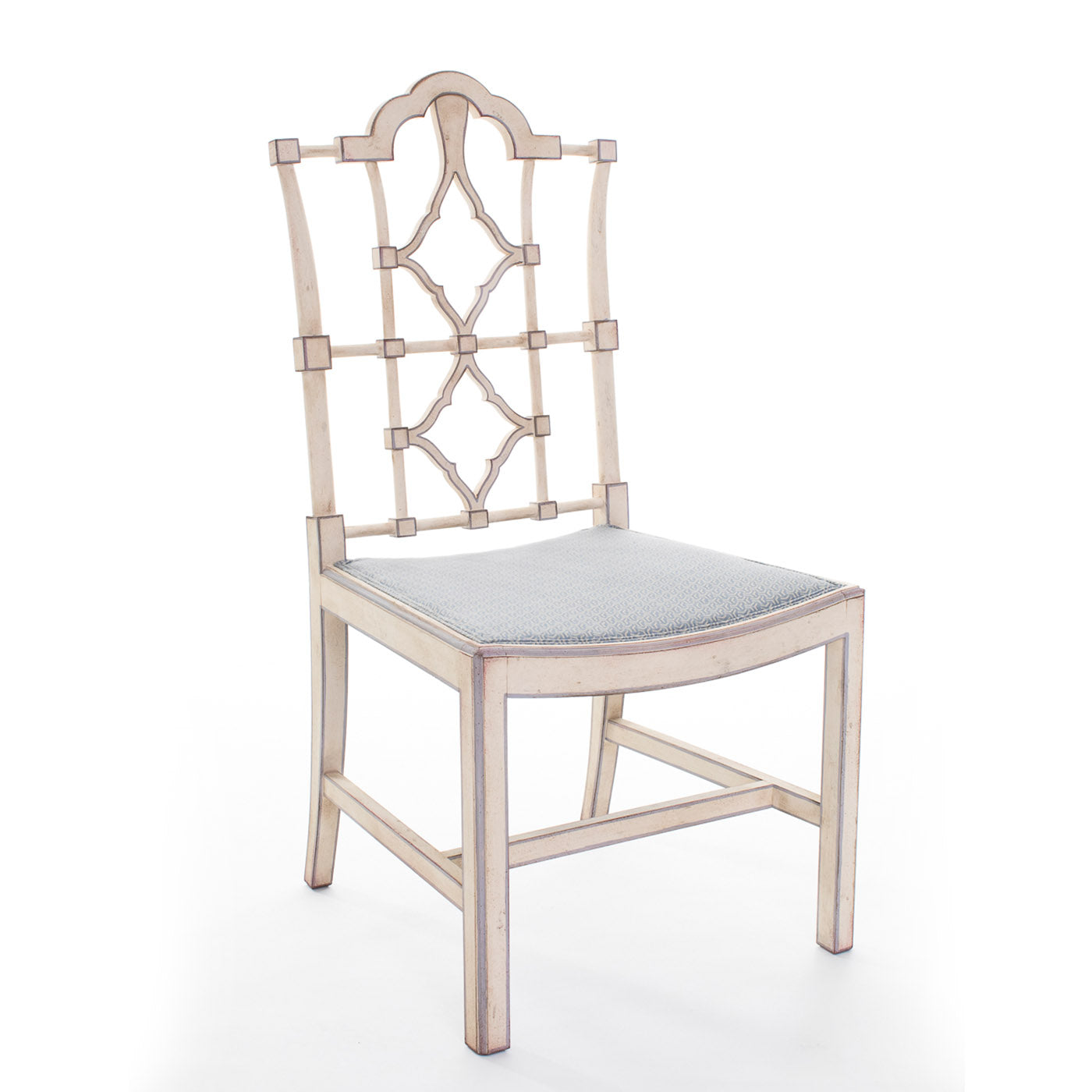 Weißer Faenza-Stuhl mit silberner Umrandung - Alternative Ansicht 4