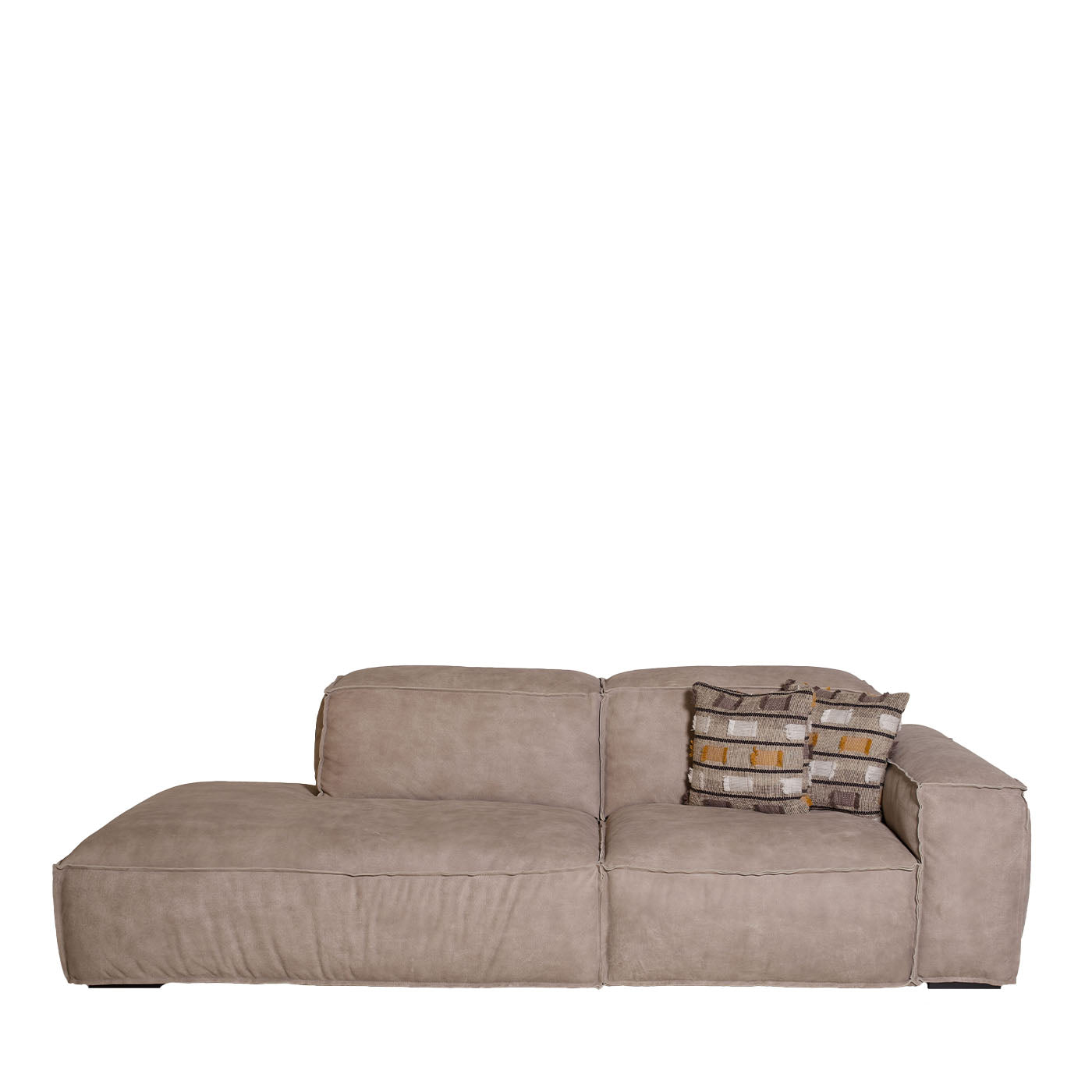 Placido Gray Leather Sofa with Free Side - Main view