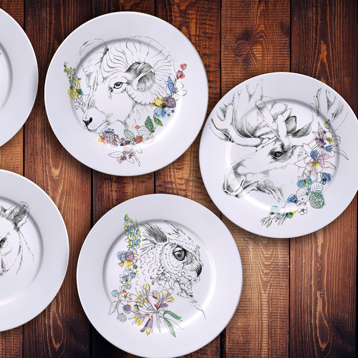 An Ode To The Woods Big Horn Sheep Dinner Plate - Alternative view 1