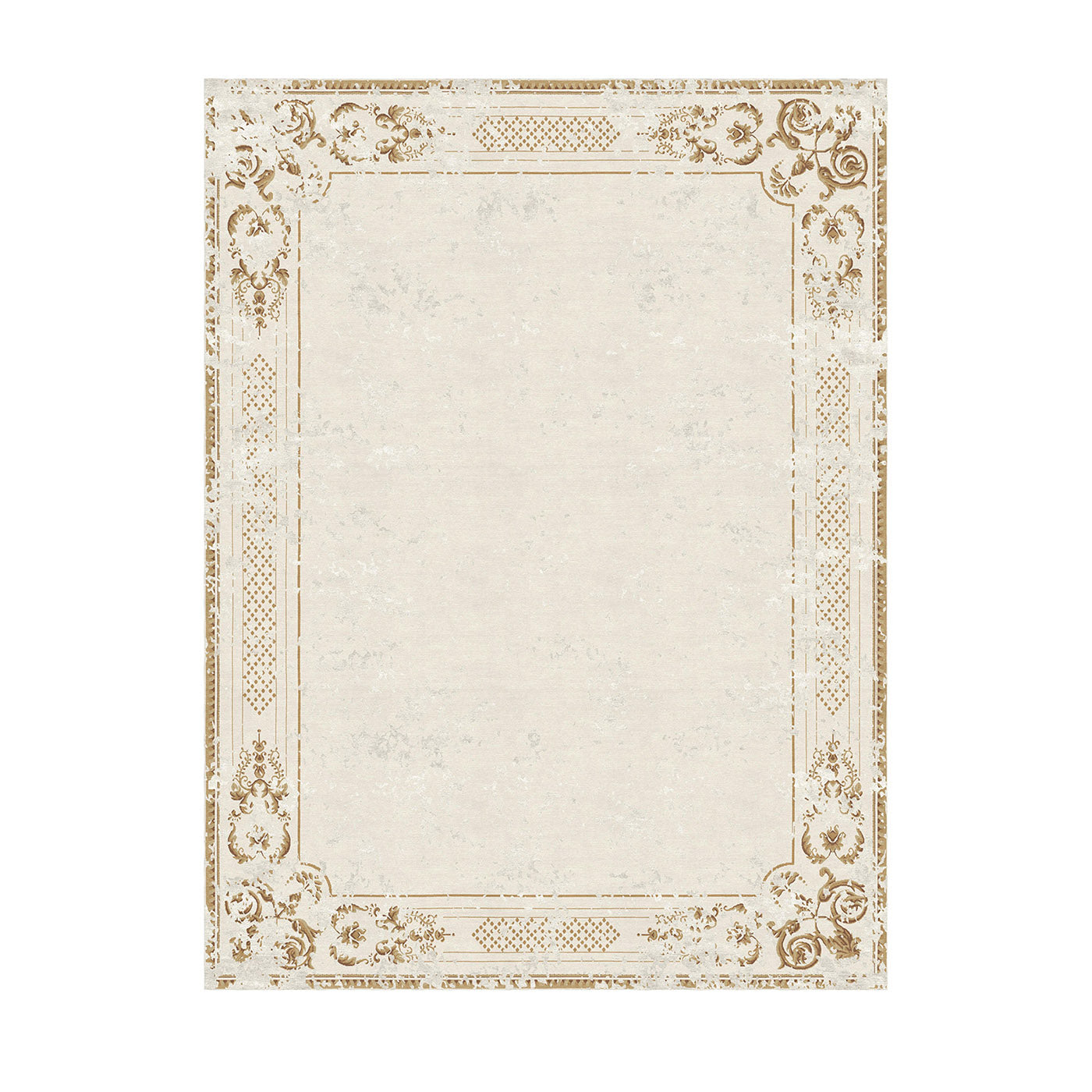 Tapis rectangulaire Ornate Stucco blanc antique - Vue principale