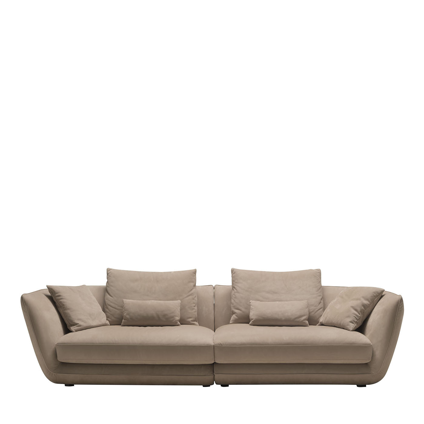 Creta Beige Leather Sofa - Main view