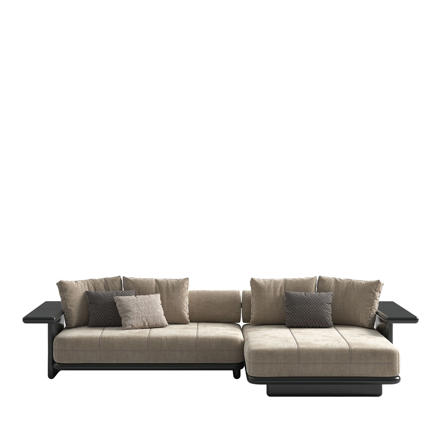 Zeno Modulares Sofa aus Holz und Leder - Hauptansicht