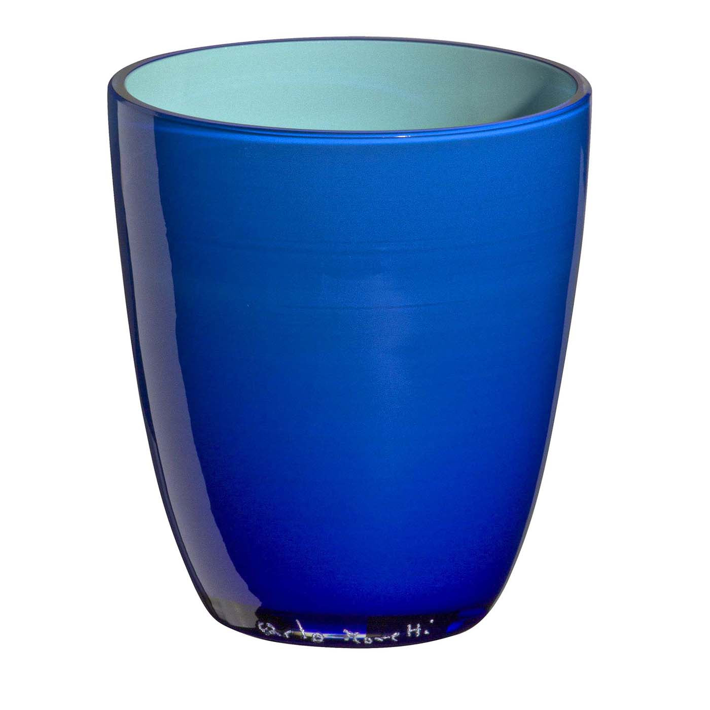 Blaues und hellblaues Pirus-Glas von Carlo Moretti - Hauptansicht
