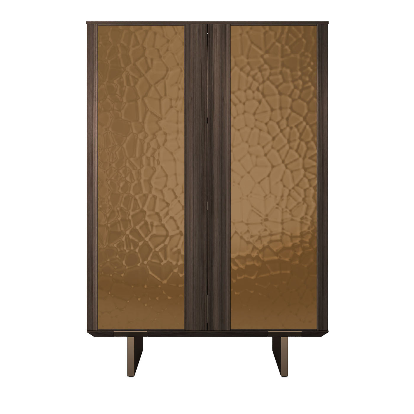 Solferino Canaletto walnut burnished bronze liquid metal doors sideboard - Main view