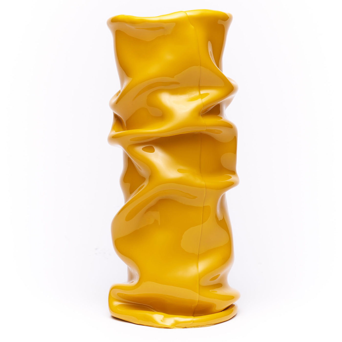 Venere Small Pleated Yellow Vase - Alternative view 1