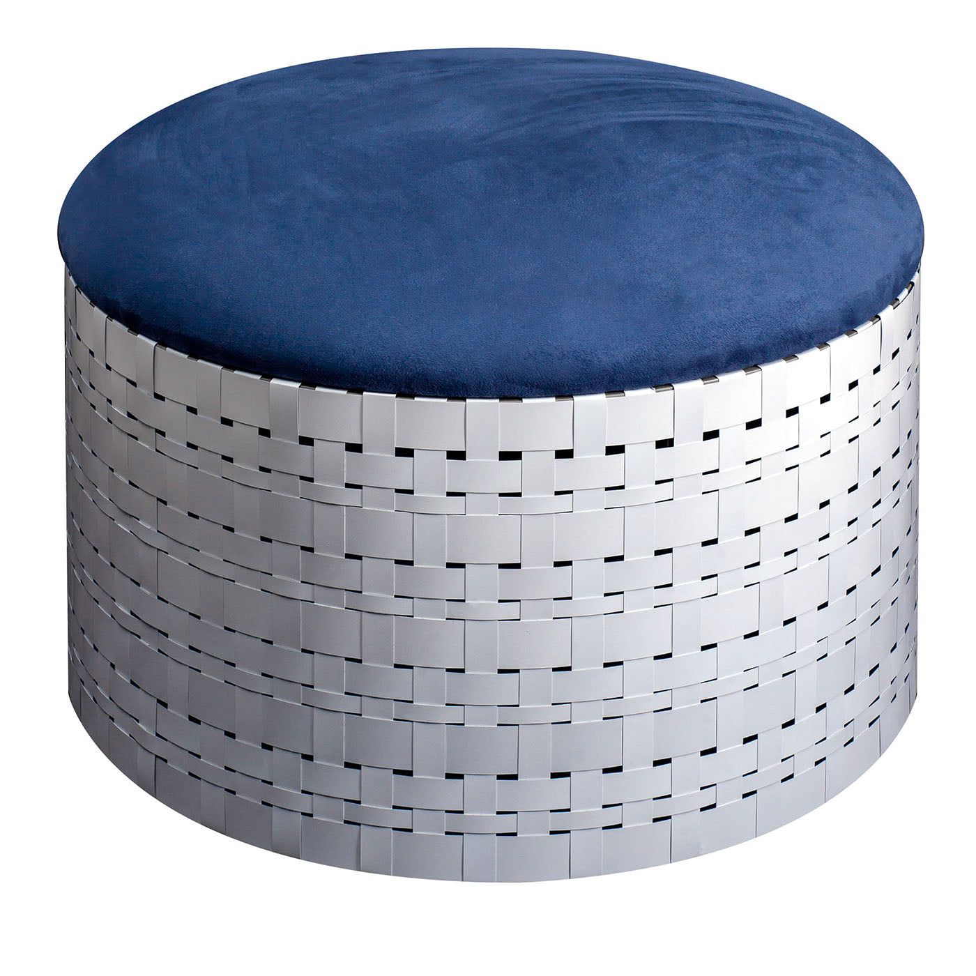 Campo White and Blue Pouf - Main view