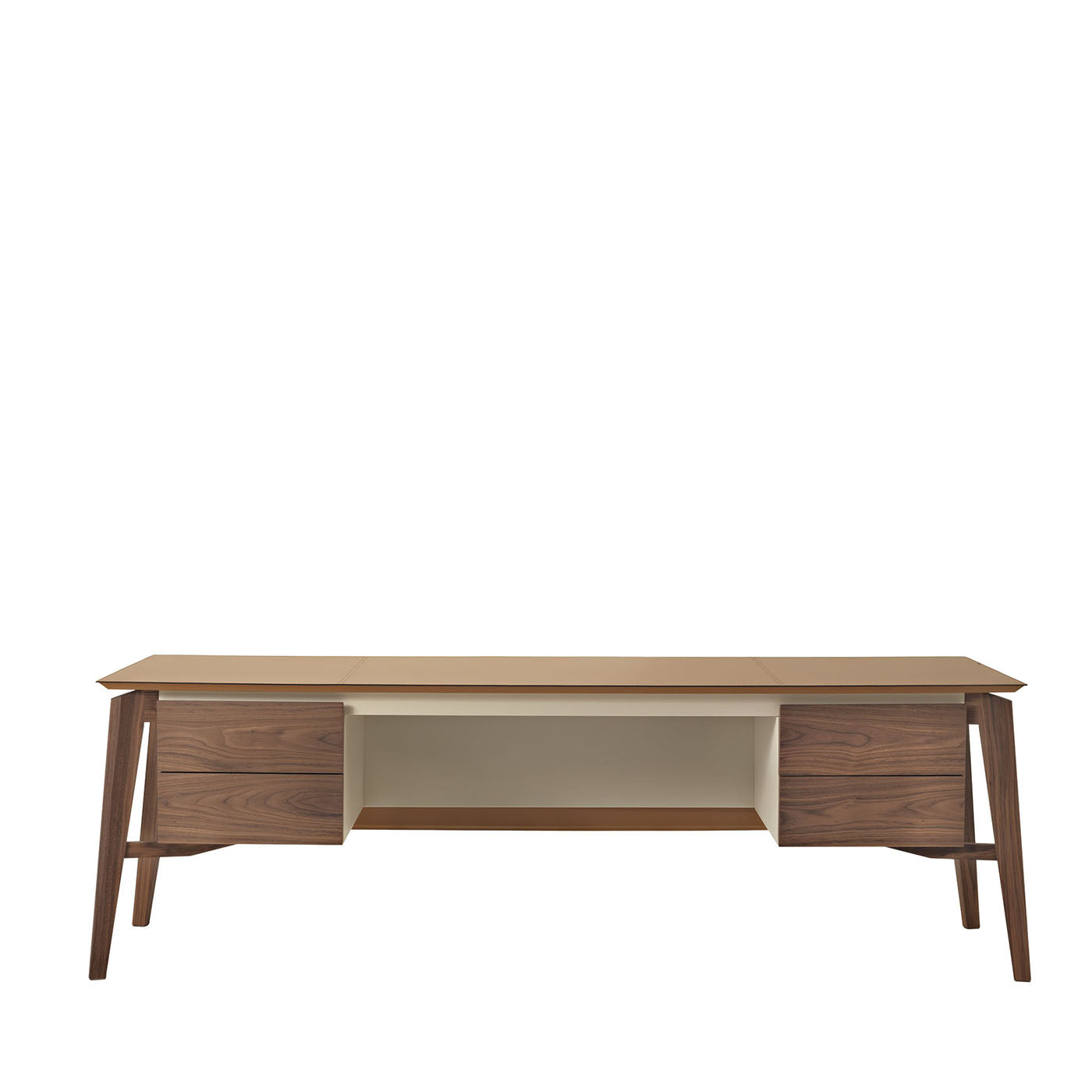 Naviglio Leather-Covered Wooden Desk - Main view