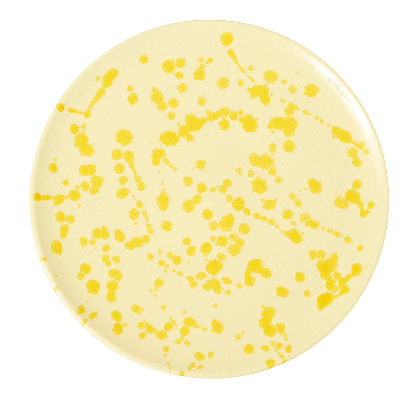 Cream and Yellow Ceramic Decorative Plate - Main view
