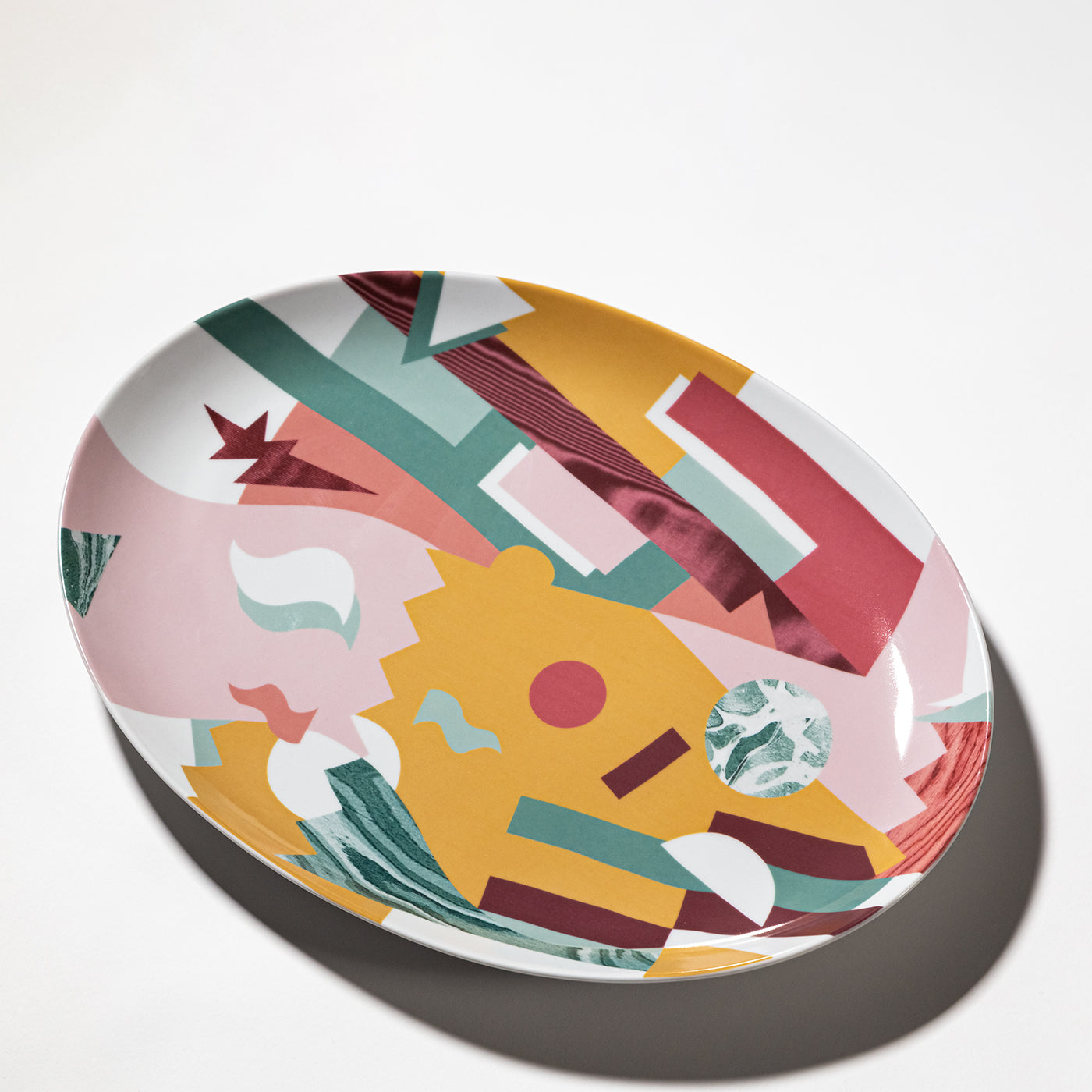 Alchimie Oval Porcelain Plate with Abstract Decor - Alternative view 1
